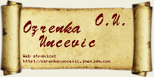 Ozrenka Unčević vizit kartica